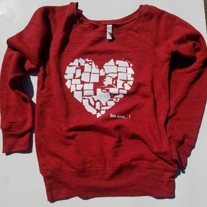 Love More Womens wide neck sweatshirt